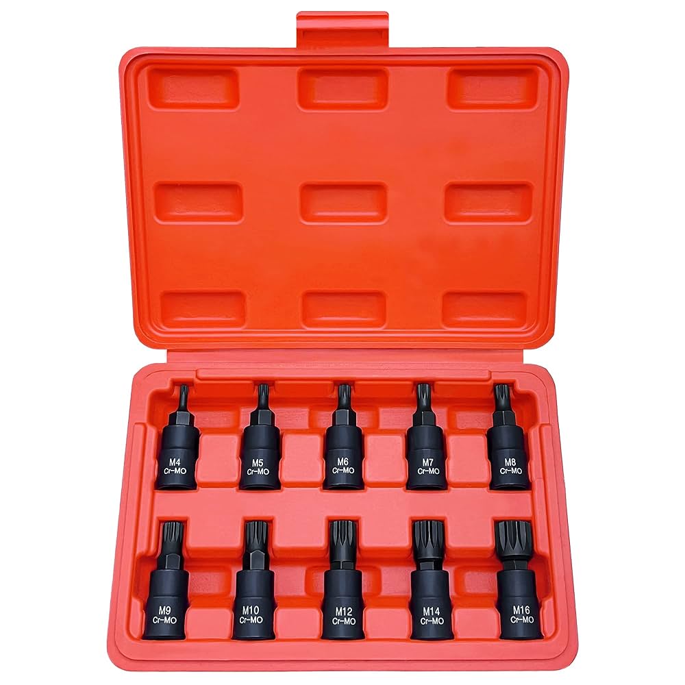 XZN Triple Square Spline Bit Socket Set, Premium Cr-Mo Steel